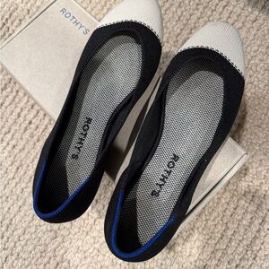Rothy's Black and Cream Flats